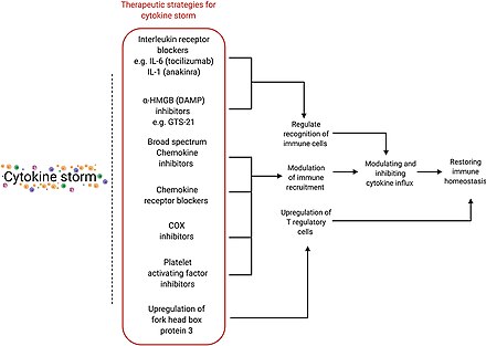 Various therapeutic strategies for targeting cytokine storm