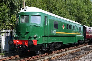 「英國鐵路18000號機車」在巴羅山（英語：Barrow Hill, Derbyshire），2009年8月27日拍攝。