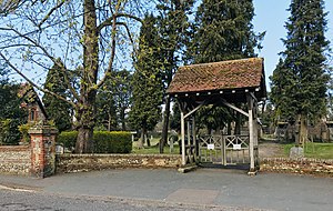 The gates to Hale Cemetery in 2020 Gates Hale Cemetery Farnham.jpg