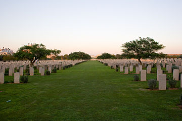 View of the cemetery from its south-west end