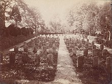 Original cemetery location, next to Maguire Hall Georgetown Jesuit Cemetery original location cropped.jpg