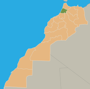 Harta regiunii Gharb-Chrarda-Béni Hssen în cadrul Marocului