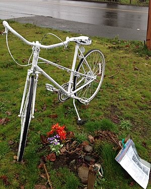 Memorial for a fallen cyclist