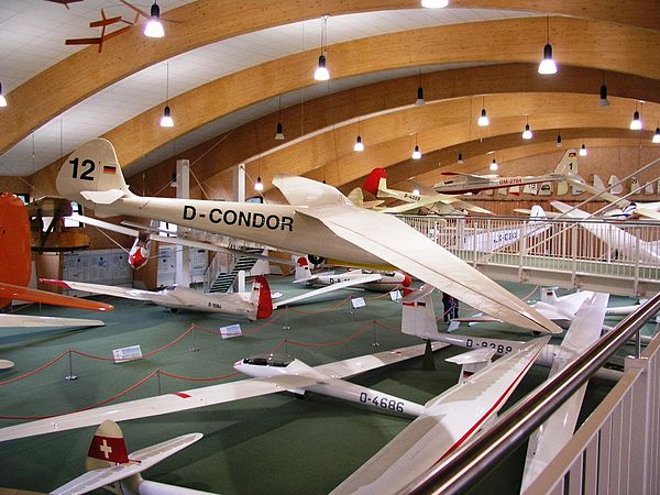 The new exhibit hall in the Deutsches Segelflugmuseum (German Sailplane Museum)