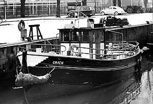 Fartyget M/S Gråen vid kaj 1960, Bernt Fogelbergs samling, av O. Arnell, Sjöhistoriska museet