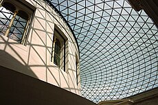 Het glazen dak van het British Museum in Londen