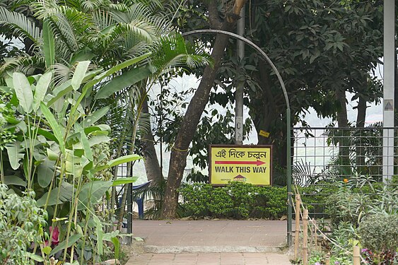 Walking direction in Gulshan Park, Dhaka