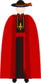 Abito piano cardinalizio completo con ferraiolo rosso e saturno