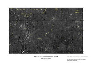 Tolstoj quadrangle as mapped by the MESSENGER spacecraft. H-8 Tolstoj quadrangle.jpg