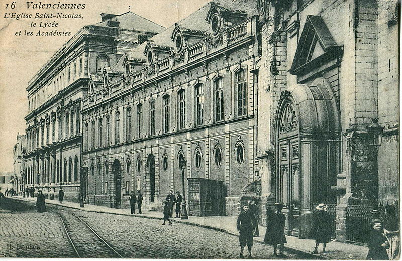 File:HD 16 - VALENCIENNES - L'Eglise Saint-Nicolas, le Lycée et les Académies.JPG