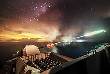 HMS Argyll firing her 4.5-inch Mark 8 naval gun during Exercise Bersama Lima in 2018. HMS Argyll firing 4.5 gun.jpg