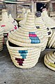 Hand woven basket with a cover