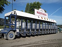 Hastings Racecourse's starting gate, 2009. Hastings starting gate.jpg