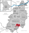 Location of the community of Hettenshausen in the Pfaffenhofen adIlm district