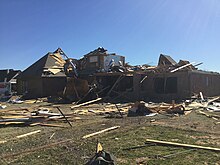 High-end EF2 damage to a home southeast of Norman, Oklahoma. High-end EF2 damage to a home in Norman, OK.jpg