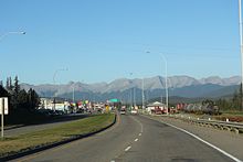 Looking west from Hinton on the Yellowhead Highway Hinton Alberta looking west Trans-Canada highway.jpg