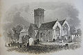 English: Illustration from Historical and Topographical Description of the Channel Islands (1840) by Robert Mudie - "St. Saviour's church, Jersey"