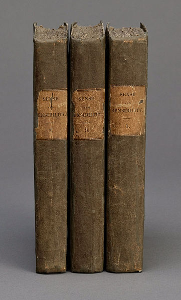The three volumes of the first edition of Sense and Sensibility, 1811
