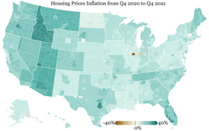 Housing prices inflation from Q4 2020 to Q4 2021 in the United States

.mw-parser-output .legend{page-break-inside:avoid;break-inside:avoid-column}.mw-parser-output .legend-color{display:inline-block;min-width:1.25em;height:1.25em;line-height:1.25;margin:1px 0;text-align:center;border:1px solid black;background-color:transparent;color:black}.mw-parser-output .legend-text{}
40%

20%

0%

-20%

-40% Housing prices inflation.webp