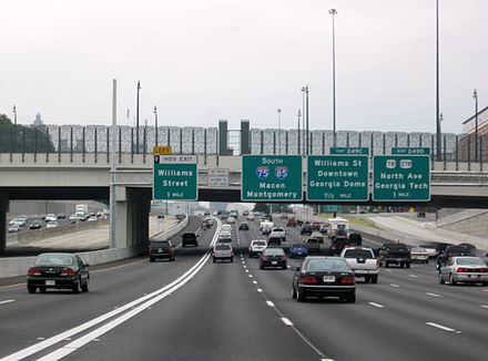 I-75 cosigned with I-85 in Downtown Atlanta
