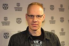 Jorg Buttgereit in 2015. Buttgereit was described by Kai-Uwe Werbeck as "arguably the most visible German horror director of the 1980s and early 1990s" IFFR 2015 - German Angst-10.jpg