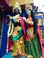 Idol of lord Krishna and Radha in a puja pandal in Kolkata কলকাতার পুজো প্যান্ডেলে রাধা-কৃষ্ণের প্রতিমা