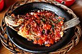 Bahasa Indonesia: Sambal gami dengan ikan, kuliner khas kota Bontang, Kalimantan Timur.
