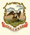 Image 23The coat of arms of Illinois as illustrated in the 1876 book State Arms of the Union by Louis Prang. Image credit: Henry Mitchell (illustrator), Louis Prang & Co. (lithographer and publisher), Godot13 (restoration) (from Portal:Illinois/Selected picture)