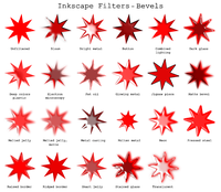 Bevel filters in Inkscape Inkscape filters Bevels.png