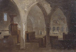<i>Interior of a Gothic Church</i> (J.M.W. Turner) Painting by Joseph Mallord William Turner