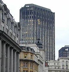 The Stock Exchange Tower before the recladding (1990s).