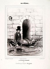 La Pêche. Le Pecheur acharné ou il ne faut pas disputer des gouts - Honoré Daumier - ABDAG005920