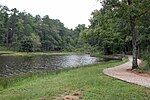 The Lakeside Trail winding around Choctaw Lake.