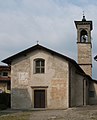 Fachada e torre sineira da igreja de San Bernardino