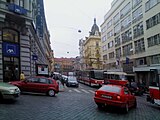 English: Tram traffic in Prague regarding gass explosion in Divadelní Street April 29, 2013. Czech Republic.