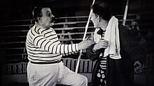 Leo Feodoroff advises Lon Chaney in the 1929 film Laugh Clown Laugh. Leo Feodoroff and Lon chaney 2.jpg