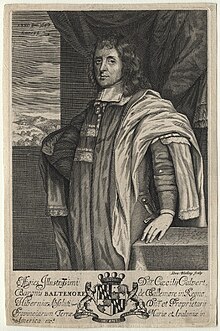 Cecil Calvert, 2nd Baron Baltimore, 1st Proprietary Governor of the Province of Maryland Line engraving of Cecil Calvert, 2nd Baron Baltimore.jpg