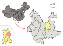 Xundian Hui og Yi Autonomous County - Kort