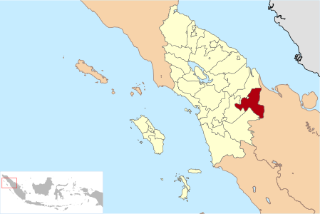 Peta genah Kabupatén Labuhanbatu Selatan ring Sumatra Utara