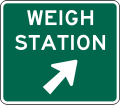 Weight station sign with right exit arrow