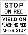 R10-23a Pare en rojo - ceda el paso en luz roja intermitente después de la parada