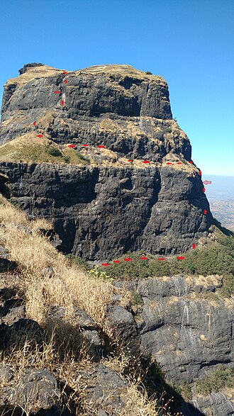 Trek route on Madangad fort Madangad1.jpg