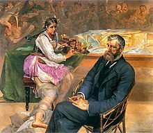 Adam Asnyk and the Muse, painting by Jacek Malczewski