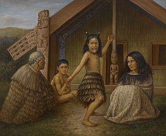 Maori Girl Learning the Haka, by Gottfried Lindauer.jpg