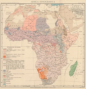 300px map ethnographic map of africa 1929   touring club italiano cart trc 28