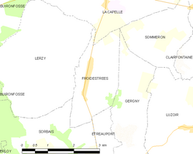 Mapa obce Froidestrées