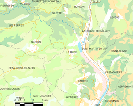Mapa obce Le Broc