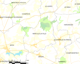Mapa obce Marcillé-la-Ville