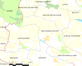 Mapa obce Saint-Aignan-sur-Roë