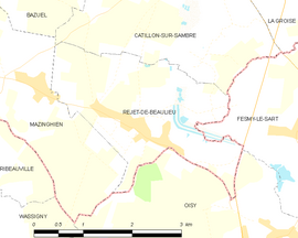 Mapa obce Rejet-de-Beaulieu